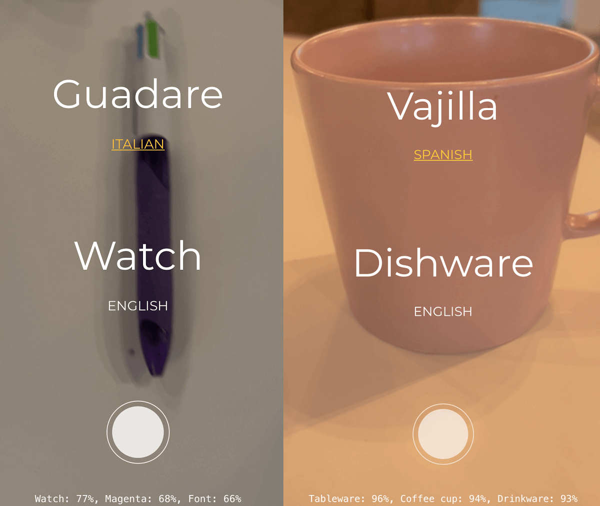 Googles image translator, The Thing Translator