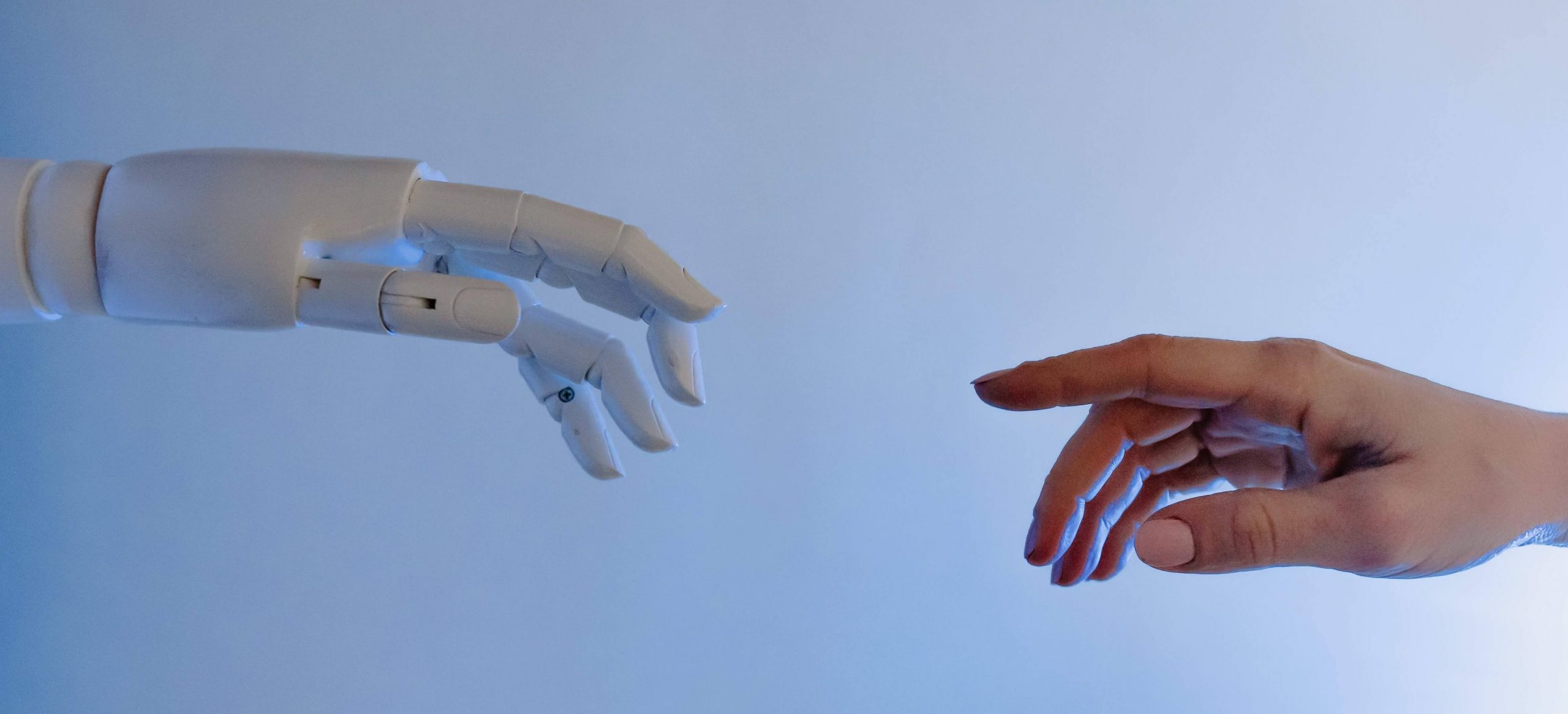 AI hand and human hand