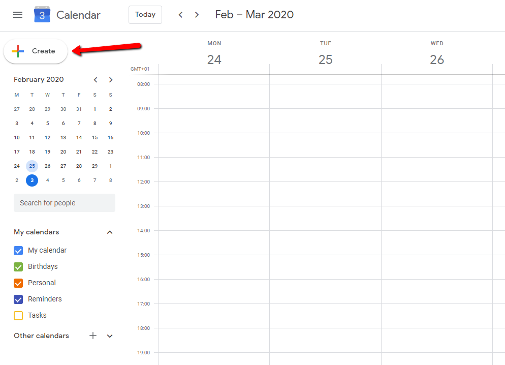How to create a new event in Google calendar