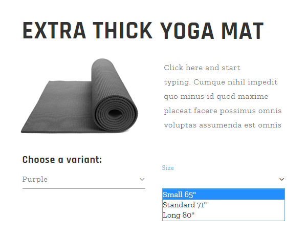 Product variants