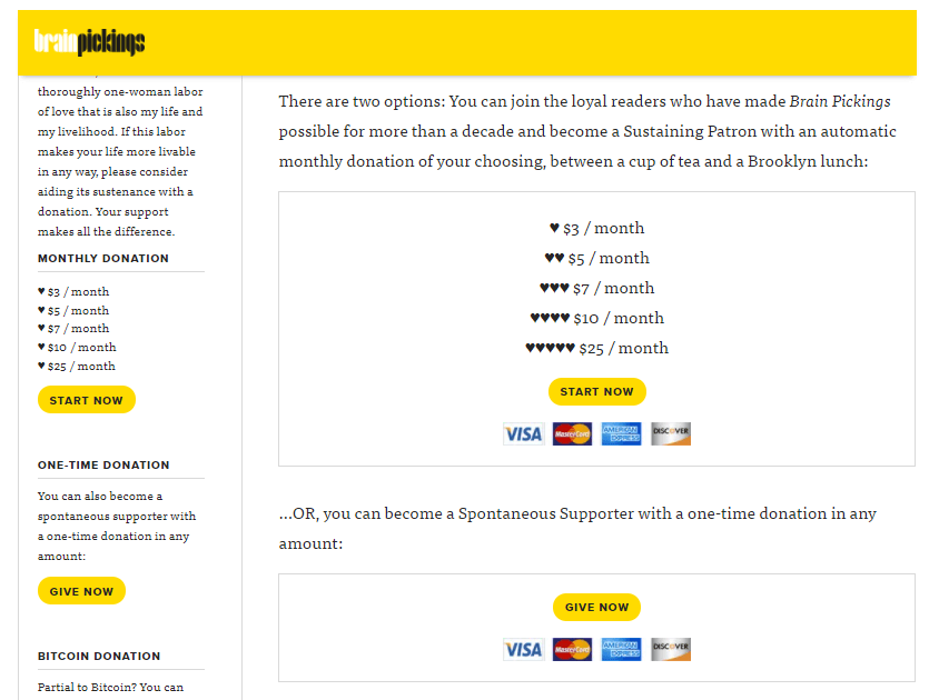 BrainPicking - donation