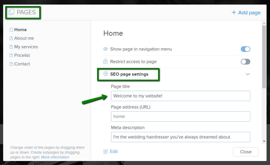Where to set titles of your pages