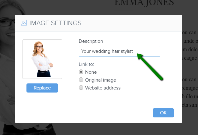 "Alt" text of your images