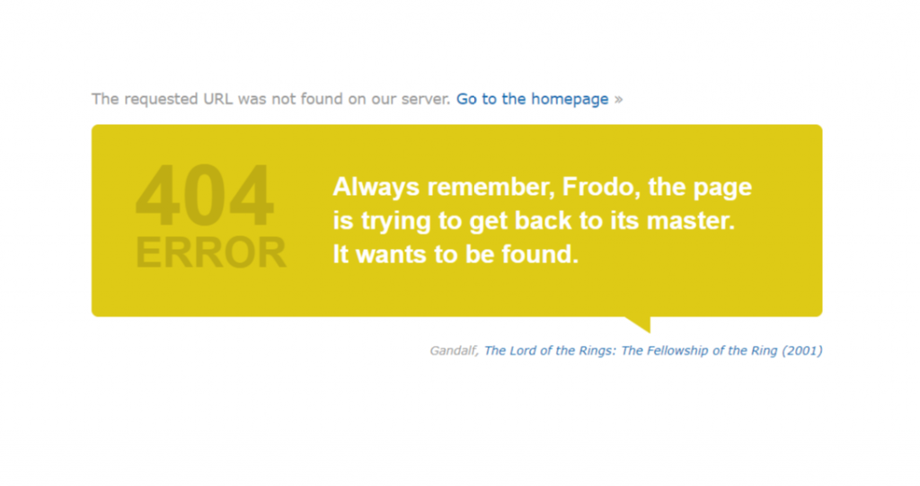Great example of an error message from a movie database Imdb