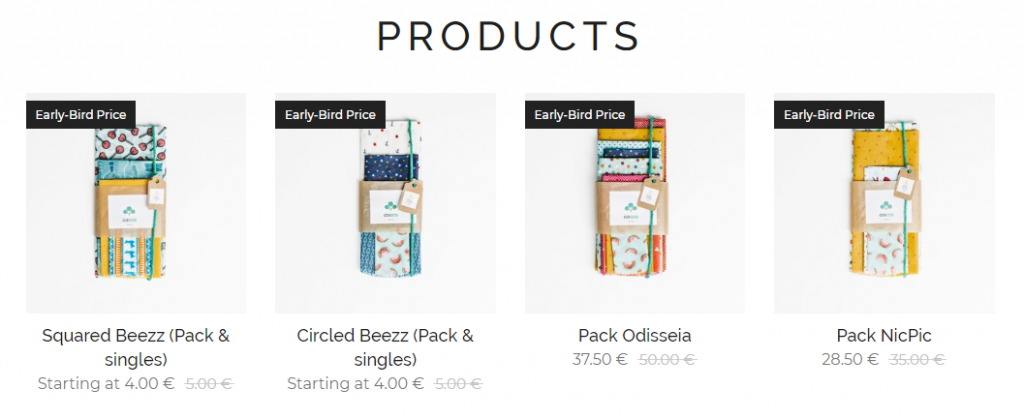 An example of real user online store created in Webnode