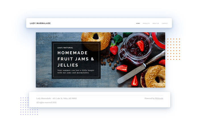 Major elements of a website, example image of top navigation bar, header and footer