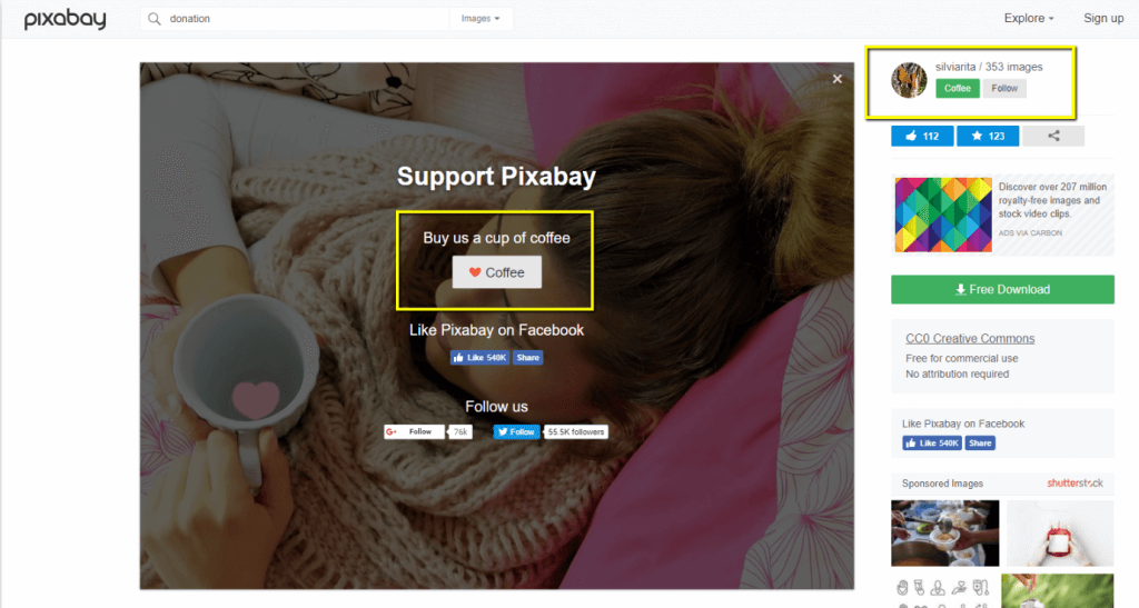 Example of Donation website