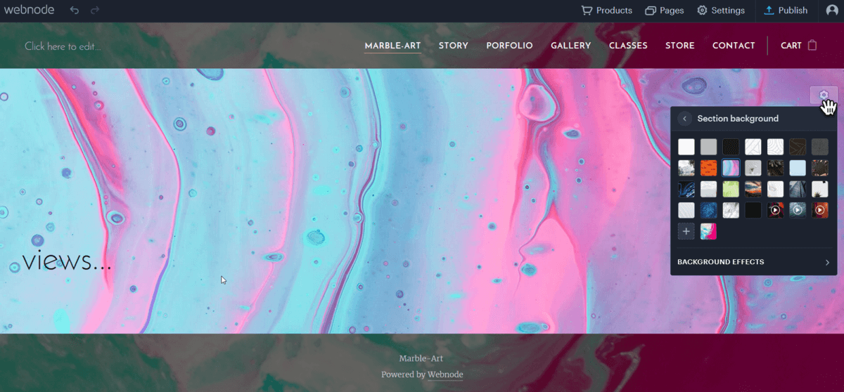 Customize any section of your website