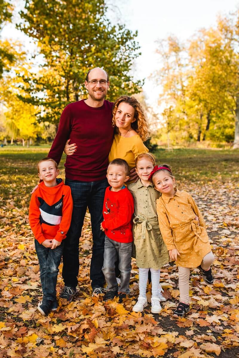 Zuzana with her partner and children