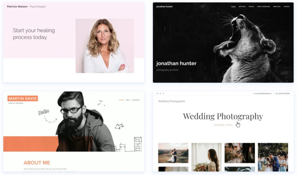 portfolio website template examples