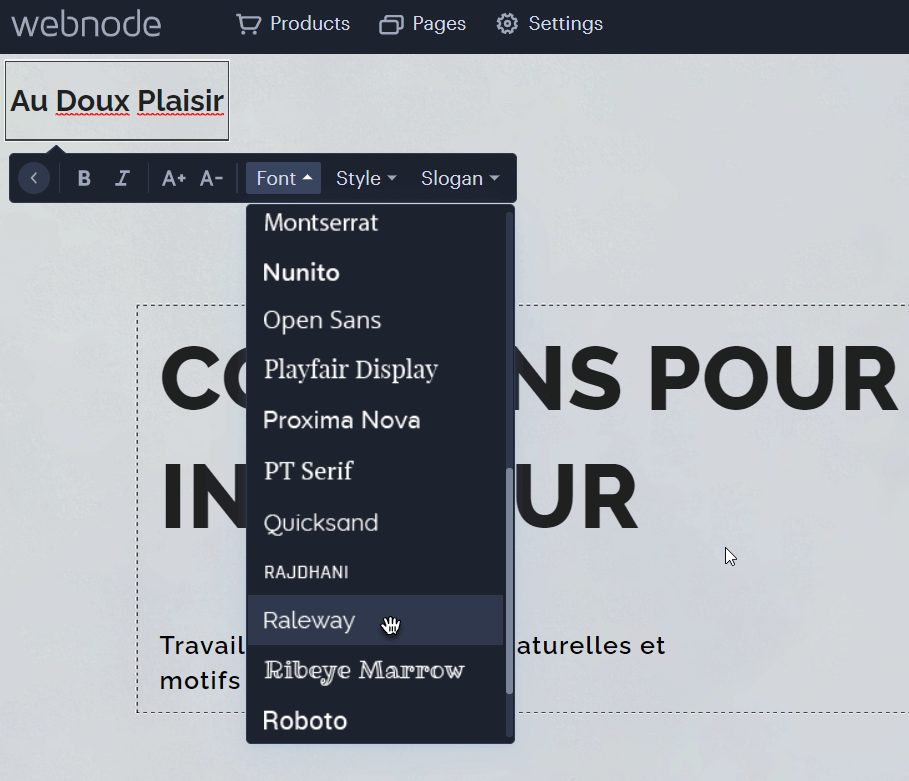 Font style