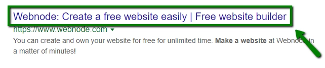 Example of a meta tittle in Google results