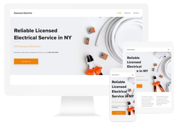 Webnode website template for electrical services