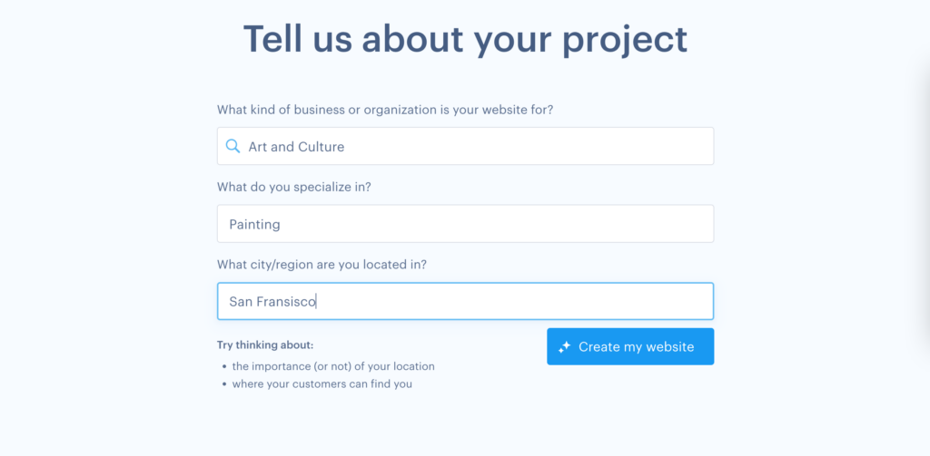Website creation with  Webnode AI Website Builder