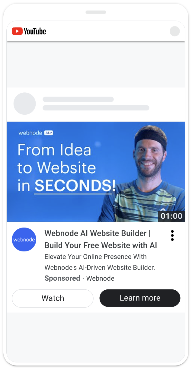 Webnode youtube ads examples