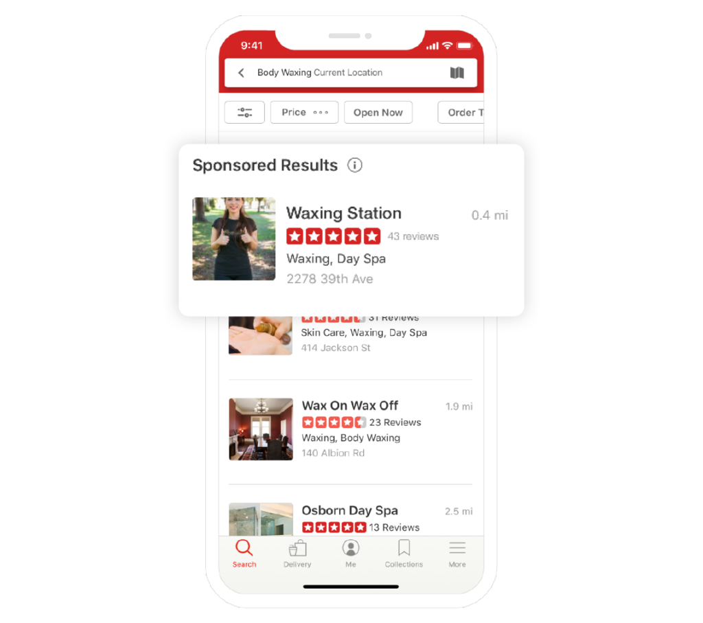 Local platforms ads examples