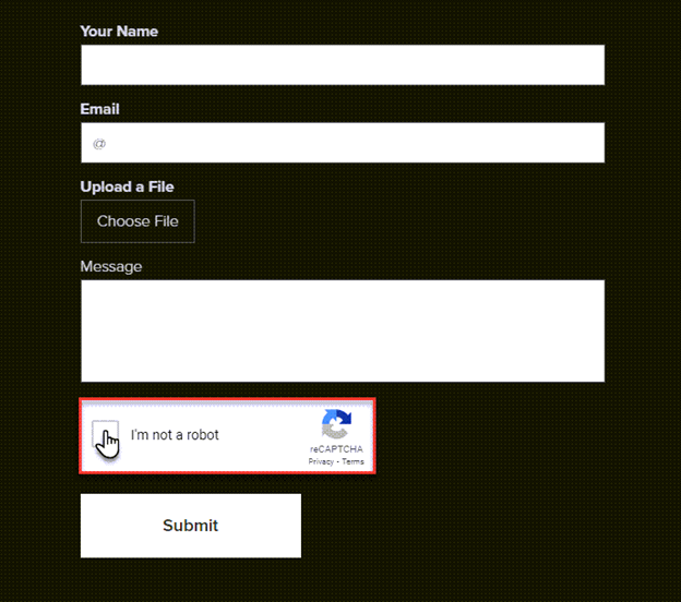 reCAPTCHA v2: "I am not a robot" field