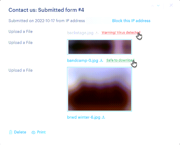 File uploads: safety signaling