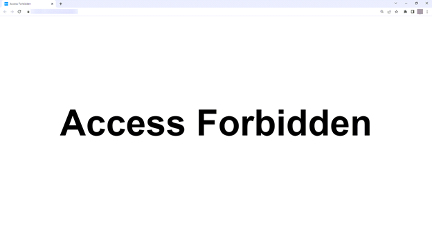 Access Forbidden: a blocked IP address cannot reach the website
