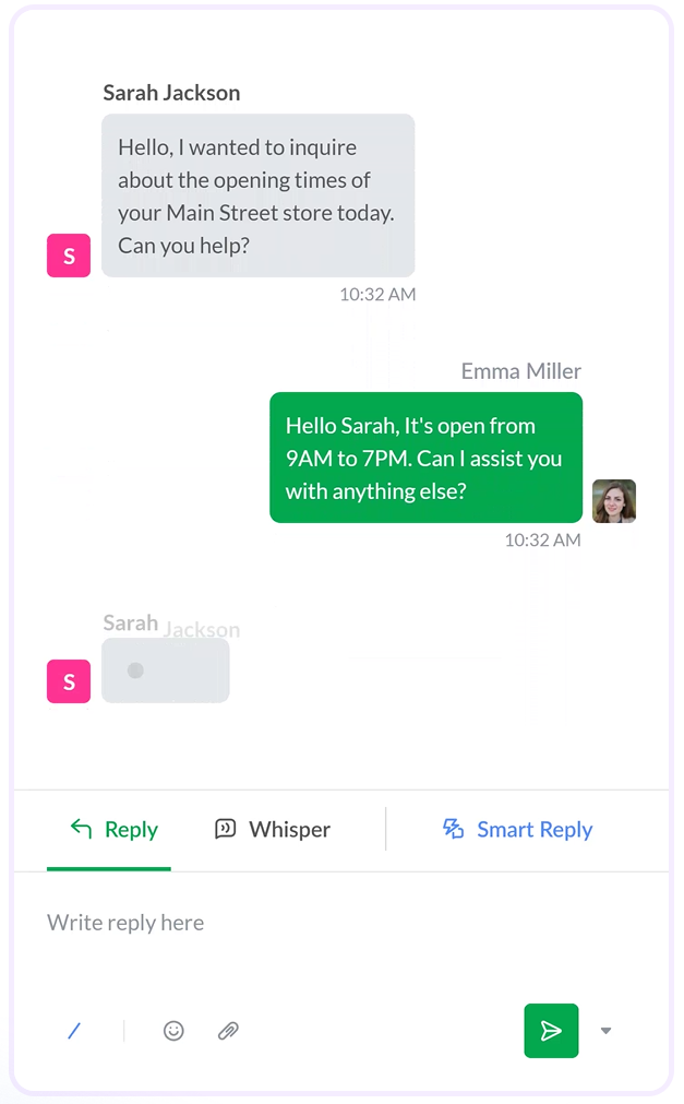 Tawk.to live chat interface 